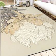 600g/㎡ 水晶天鹅绒古典东方奖章图案地毯，5mm 厚，红色和蓝色色调，适合户外露营、露台、门廊、花园、厨房、室内家居使用、房车 - 彩色 - 查看 43