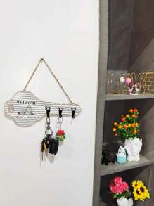 1 套包含 3 个个性化多用途衣架、壁挂式储物架挂钩、金属和木质衣架，适用于外套、围巾、包、毛巾、钥匙、帽子 - 彩色 - 查看 9