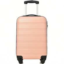 ABS Hard Shell Travel Trolley Suitcase 4 Wheel Luggage Set Hand Luggage, 20", (Pink) - Dusty Pink - View 1