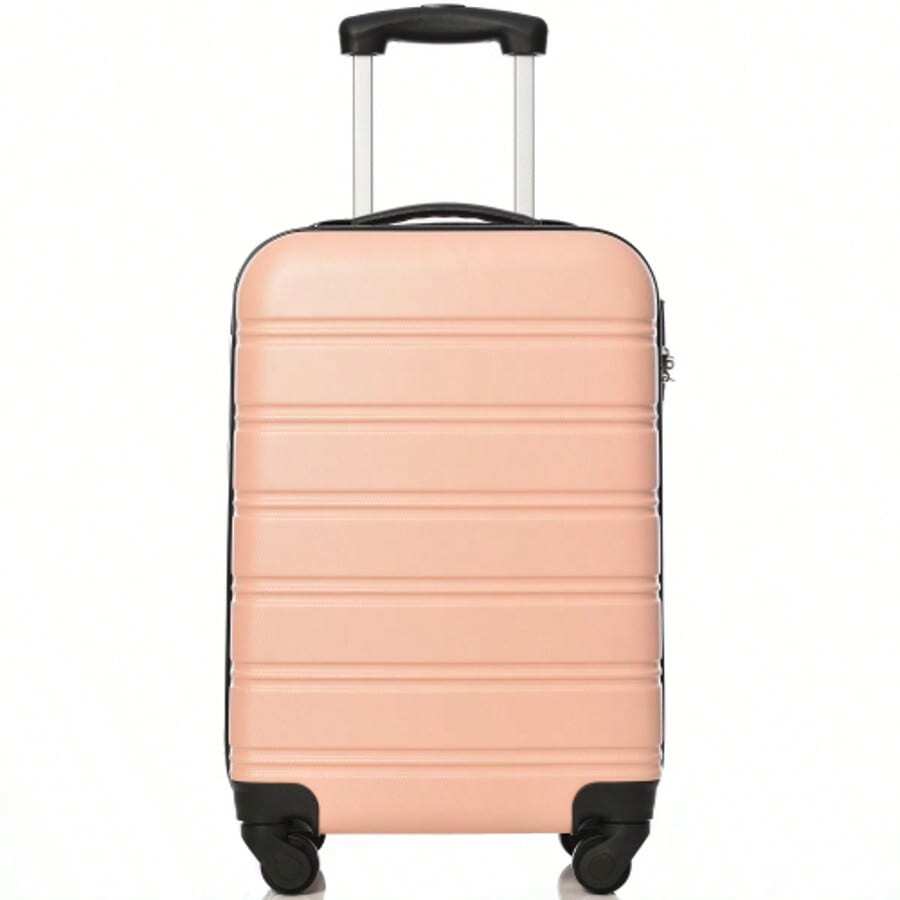 ABS Hard Shell Travel Trolley Suitcase 4 Wheel Luggage Set Hand Luggage, 20", (Pink) - Dusty Pink - View 1