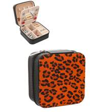 1pc Animal Print (Leopard & Cow) Faux Leather Jewelry Box, Detachable And Stylish, Suitable For Valentine's Day, Mother's Day, Birthday, Graduation Gifts