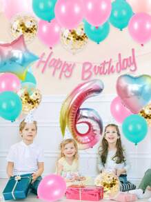 27pcs Birthday Decoration Set, Including Gradient Number 1-9 Balloons, Gradient Star & Heart Balloons, Colorful Confetti Balloons, Suitable For Birthday Party, Anniversary, Macaron Theme, 1st Birthday - For Both Boys And Girls Gifts Graduation Birthday Decorations Party Decorations Bachelorette Decor Graduation Decorations