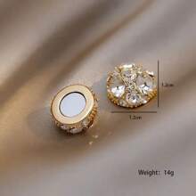 2 piezas Elegantes Clips magnéticos de oreja con bola de cristal de lujo para mujeres, con gran zirconia, para uso sin perforación