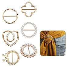 6 件/套衬衫领夹 - 金属圆形围巾夹，适用于宽松 T 恤、衣服，无宝石，不锈钢（金色） - 彩色 - 查看 8