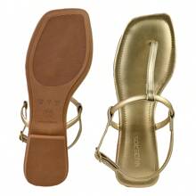 Women Flat Sandals - Gold - View 4