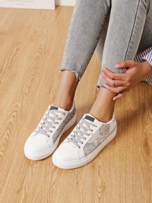 Giày thể thao nữ mới năm 2026 với điểm nhấn lấp lánh - Bạc - Xem 1