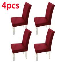 1/2/4/6 piezas Fundas de silla de microfibra de color liso