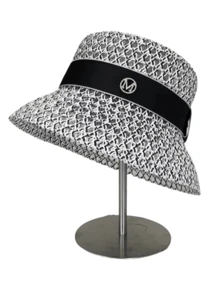 Fashionable M Logo Hollow Out Rhinestone Decor Fishing Hat, Breathable And Ventilated, Elegant Casual Bucket Hat For Women, Spring/Summer