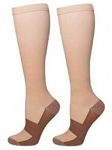3 pares de medias de compresión para hombres, calcetines deportivos hasta la rodilla de 20-30 mmHg, medias de compresión médicas para edema y venas varicosas para mujeres