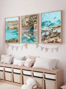 Amalfi Coast Prints,Mediterranean Wall Art, Positano Wall Set, Coastal Italy Photography, Italian Beach Poster, Suitable For Living Room Bedroom Dining Room Decoration, Spring Decoration,No Frame