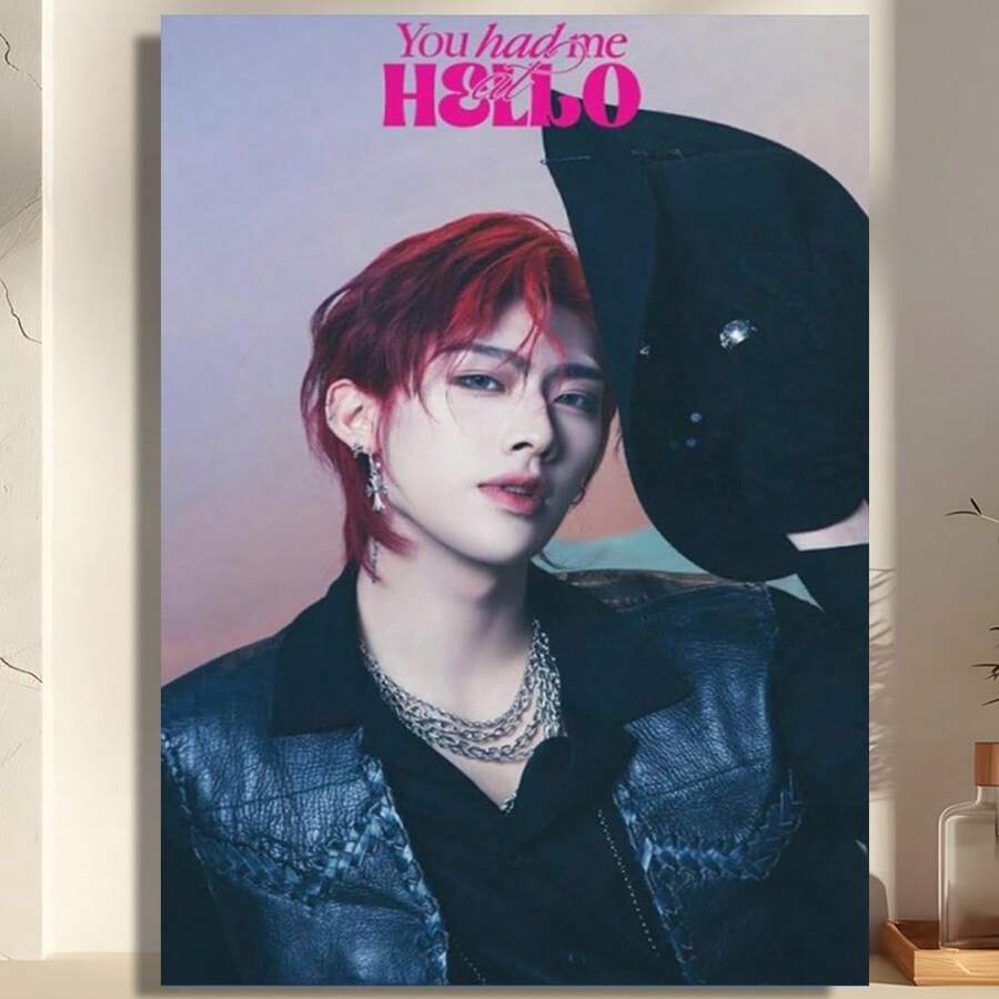 Framed K-Pop Star Poster Ricky ZB1 Zerobaseone You Had Me At Hello Album Cover  Canvas Poster Bedroom Decor Sports Landscape Office Room Decor Gift Birthday Party Decor, Mother's Day New Year Easter Gift,  Home Living Room Office Wall Decor, Perfect Gift And Wall Decoration - Framed - View 1