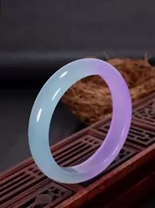 Farbverlauf-Armreif aus natürlichem Amethyst, rosafarbener Jade-Armreif, Pfirsichquarz-Armreif, minimalistische Mode-Schmuckkollektion für Frühling/Sommer, Schmuckgeschenk zum Valentinstag, für die beste Freundin, Freundin zum Geburtstag (mit Verpackung)
