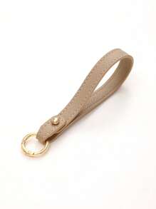 1 pièce Nouveau porte-clés en cuir de couleur unie, sangle de poignet, accessoire de sac à bandoulière, chaîne de clé de voiture à la mode, accessoire de voiture détachable, breloques scolaires