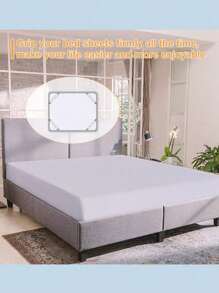 2/4PCS/Set Of White Bed Sheets With Adjustable Elastic Bed Sheets And Heavy-Duty Bed Sheet Fasteners With Metal Clips For Mattress Covers, Sofa Cushions, And Household Items