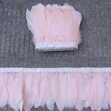 1 metro de plumas de ganso de 15-20 cm (6-8 pulgadas) para coser en adornos, flecos, ropa, manualidades, decoración de tocados, suministros de boda, accesorios de artesanía