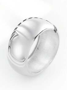 1 chiếc vòng tay dạng lắc tay tối giản, hoàn thiện mịn, phong cách thời trang Châu Âu và Mỹ - Bạc - Xem 3