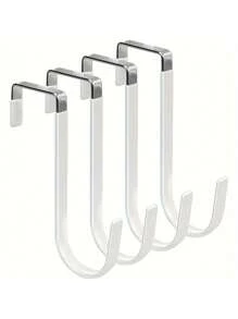 1/2PCS Door Hangers Hooks, With Rubber - Over-The-Door Hooks For Living Room Organization, Preventing Scratches, And Holding Heavy Items - Space-Saving, Easy Installation For Living Room, Bathroom, Bedroom, Kitchen Hanging Clothes, Towels, Hats, Coats, Bags