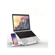 1pc Multi-Angle Laptop Stand Adjustable Lifting Slouchy Bracket Pad Foldable Portable Stand Base Cooling Rack With Mobile Phone Holder Bedroom Dormitory Desktop Cooling Rack