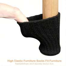 [Calcetines de punto antideslizantes para patas de silla] Juego de 4/24/32 piezas de calcetines de punto grueso de doble capa antideslizantes para patas de silla - Protectores de piso a rayas clásicos, cubiertas para reducción de ruido - Material de poliéster, multicolor