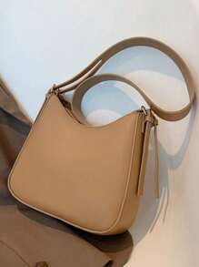 Fashionable Solid Adjustable Shoulder Crossbody Handbag For Women