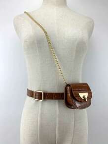 Fashionable Women's Waist Bag, Two Ways Of Wearing, Exquisite Leather Waist Bag With Chain And Belt, Exquisite And Versatile, Suitable For Going Out, Traveling, Daily Use, Placing Cosmetics, Mirrors, Tissues, And Also Suitable For Giving To Family, Friends, Birthday Gifts, Holiday Gifts, It Is The Best Mother's Day Gift, Teacher's Day Gift