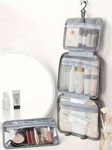 干湿分离可挂多色收纳洗漱用品和化妆品便携式洗漱用品和袋子，旅行化妆收纳袋化妆包收纳袋，度假假期，学校收纳袋 - 1pcs - 查看 4