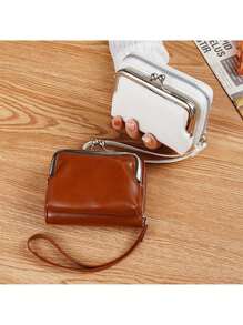 Nuevas billeteras de mujer de piel de PU, monederos de señora con cierre de hebilla corto, bolsas de dinero portátiles de gran capacidad para tarjetas de crédito y embrague