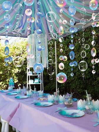 1 pieza Guirnaldas de burbujas de colores azul, transparente y multicolor con temática submarina, decoraciones colgantes flotantes para fiestas, revelación de sexo, cumpleaños, bodas, despedidas de soltera con fondo acuático, océano