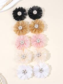 10 pezzi Fermagli per capelli a forma di fiori, fermagli per capelli in finta perla, accessori per capelli di moda, regali per bambini e bambine in primavera ed estate