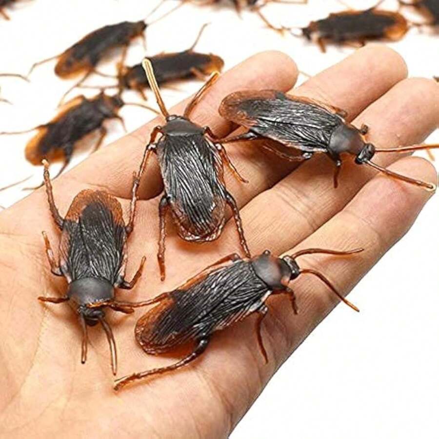 Prank Fake Roaches, Favorite Trick Joke Toys Look Real, Scary Insects Realistic Plastic Bugs, Novelty Cockroach For Party, Christmas, Halloween,April Fool's Day - Cockroach - View 1