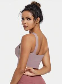 Runway Rest Yoga Tank Tops Breathable Sports Bra With Shockproof And Gathered Function Giving You A Beautiful Back Shape Workout Tank Gym Top - Dusty Purple - View 8