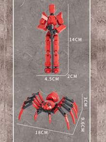 1 set gelede Spider Warrior met 13 beweegbare gewrichten, inclusief verschillende wapens en accessoires, creatieve bouwstenen voor tieners en volwassenen, bureaudecoratiespeelgoed, verpakt in bubbelzak met parelmoerfolie