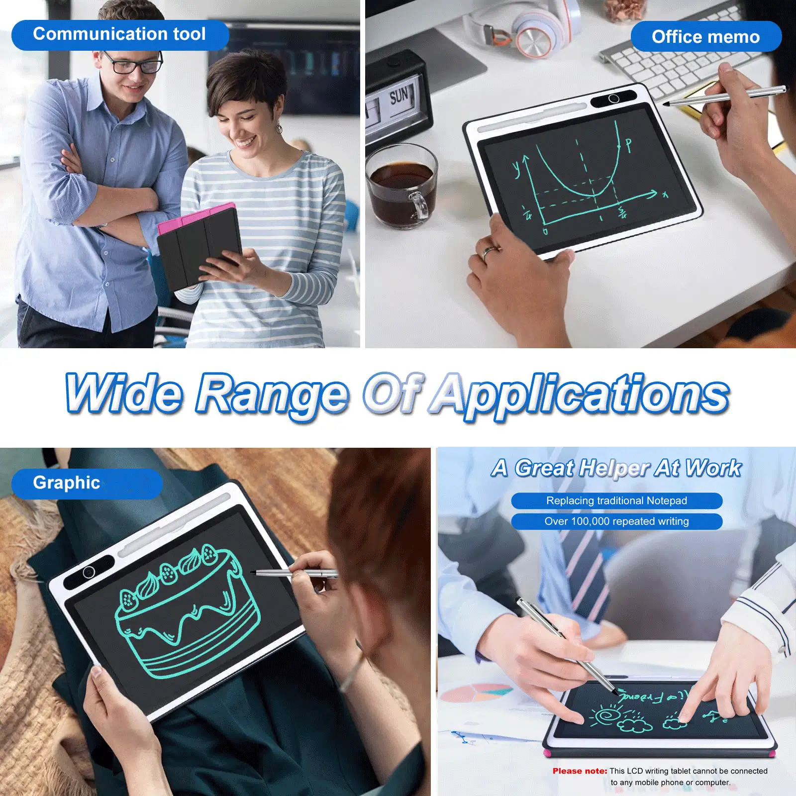 10.1 "LCD Notebook With Large Screen - Digital Writing Pad With Protective Case For School, Office And Creative Doodling - Portable, Suitable For Use With A Stylus - 10.1 - View 10