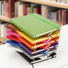 PromoClick Libreta tipo Moleskine de Poliretano  con 90 Hojas de raya y banda elástica para sujetar cubierta. - Amarillo - Ver 4