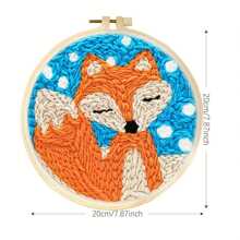 Complete DIY Punch Needle Embroidery Starter Kit With Frame, Fabric, Thread, And Plastic Needles - Craft Supplies Set - Multicolor - View 2