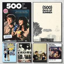 1 幅浪漫电影《和莎莫的 500 天》（2009）电影艺术海报帆布画墙面印刷画客厅家居装饰无画框