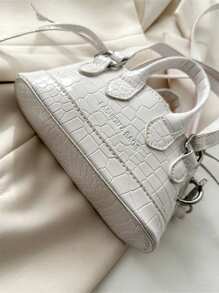 1pc Girls New Mini Fashion Simple Crocodile Pattern Pu Material Crossbody Bag With Adjustable Shoulder Strap, Fashionable And Versatile, Casual Commuting, Shopping, Party And Holiday Gifts