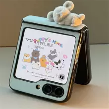 可爱考拉蓝色磁吸轴手机壳适用于三星 Galaxy Z Flip 5 6 Z Flip6 ZFlip 5 Zflip6 Zflip5 防震后盖防水防摔防刮 - 藍 - 查看 2