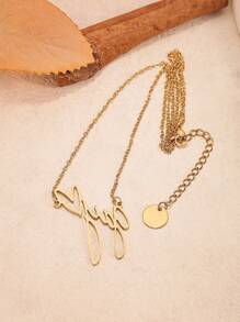 Personalized GAY Letter Heart Pendant Necklace, Elegant, Simple, Luxury, Stable, Casual, Daily Fashion, Versatile Design, Suitable For Women To Wear In Any Occasion