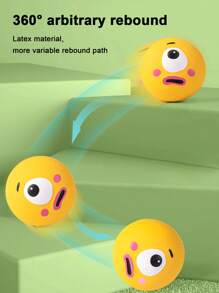 [Para perros de raza pequeña] 1/3 piezas de juguete sonoro para perros con diseño de ojos grandes y adorables, pelota de goma resistente para perros con chirrido para masticar, limpiar los dientes y entrenamiento interactivo, artículos para mascotas