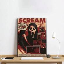 1 pièce Affiche murale sans cadre, S-Crier H-Film d'horreur Crier Affiche Art HD, Coller au mur, Imperméable, Décoration de maison, Salon, Chambre, Bar, Esthétique, Pop, Cadre en option