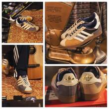 Adidas GAZELLE 85 ATMOS Clover Brown White Blue Anti-Skate Shoes Suede Low-Top Shoes - Brown, White and Blue - View 10