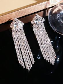 Fashion Glamorous Square CZ Crystal Earrings Stud Wedding Party Graduation Jewelry 1 Pair