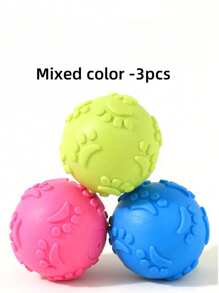 3pcs New Cat/Dog Lover Gift And Dog/Cat Mom Love Pet Toys Chew Ball, Bite Resistant Grinding Sound Footprint Ball, Dog Lover And Dog Mom Love Toys, Cat/Dog Lover Gift And Dog/Cat Mom Love Pet Supplies, Cat Lover And Cat Mom Love Toy Ball, Squeaking Sound Ball