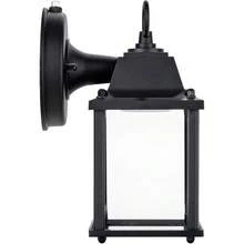 LIT-PaTH - Linterna de pared para exteriores, aplique de pared como accesorio de iluminación de porche, base E26, carcasa de aluminio más vidrio, resistente al agua y al aire última intervensión, - Negro - Ver 7