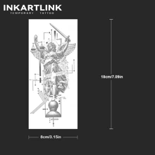 INKARTLINK INKARTLINK 8*18cm 1pc Herbal Juice Themed Temporary Tattoo - , Clock, Libra, Fortune Magic Tattoo Design, Semi-Permanent Tattoo, Realistic Fake Tattoo, Lasts 1-2 Weeks