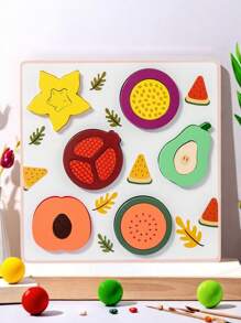 1 件儿童木制拼图，颜色鲜艳，多个主题 - 复活节彩蛋、面部表情匹配、动物、交通工具等，幼儿益智玩具，培养精细运动技能和解决问题的能力，男孩和女孩的生日礼物，复活节礼物