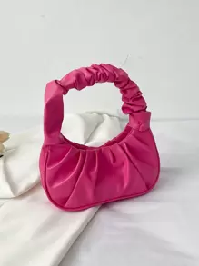 1pc New Style Fashion Simple Creative Girls Cloud Handbag Large Capacity Daily Items Storage Bag Travel Handbag Storage Bag Pleated Cloud Bag Beautiful Gentle Solid Color Niche Design Shoulder Bag Girls Fashion Underarm Bag Versatile Handbag Very Suitable For Going Out Shopping Also Suitable As A Gift For Friends