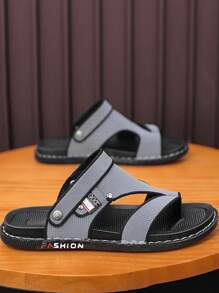 Summer New Men Sandals Non-Slip Wear-Resistant Dual-Use Slippers - Grey - View 1
