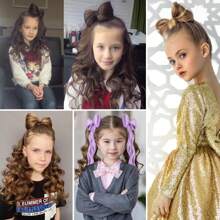 14 Inch Bowknot Curly Ponytail Hair Extensions, Claw Clip Curly Ponytail Hair Extensions, Suitable For Children And Girls - Multicolor - View 10